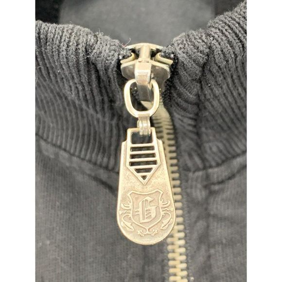 Mens Guess Sweatshirt Full Zip Perf Mixed Media stand Collar M 3072 Terry Black - Picture 4 of 10